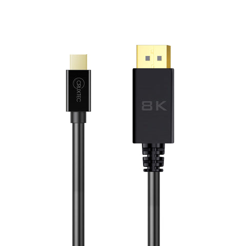 Cruxtec Mini DisplayPort to DisplayPort Cable 8K@60Hz / 4K@120Hz (Black 1m) image