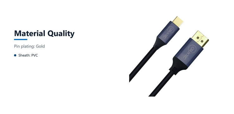Cruxtec Mini DisplayPort Male to DisplayPort Male Reversible Cable - 4K@60Hz (Black 2m) material quality detail image with verified product information