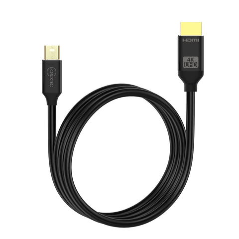 Cruxtec Mini DisplayPort Male to HDMI Male Cable - 4K@30Hz (Black 2m) image