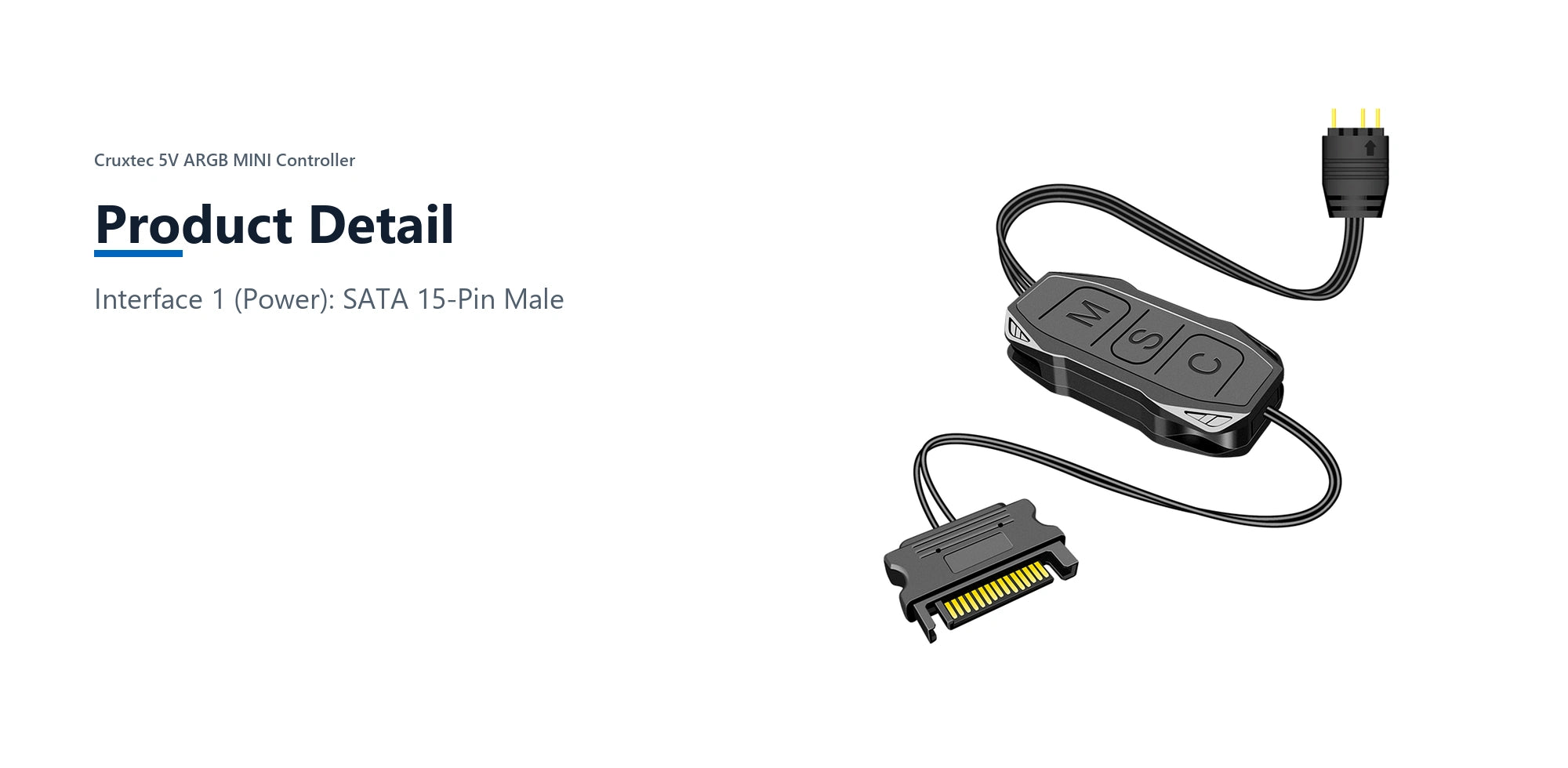 Cruxtec 5V ARGB MINI Controller product detail detail image with verified product information