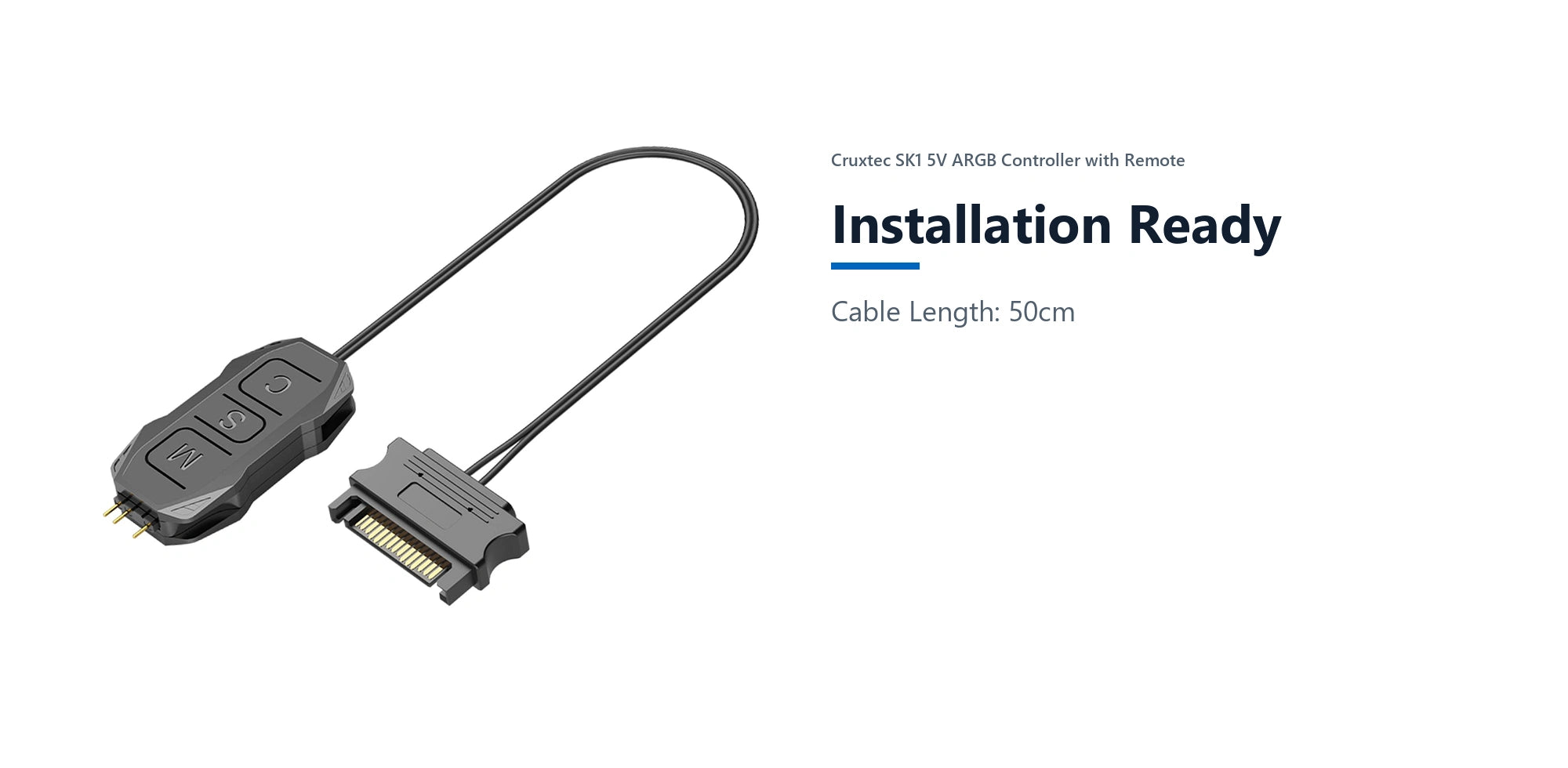 Cruxtec SK1 5V ARGB Controller with Remote installation ready detail image with verified product information
