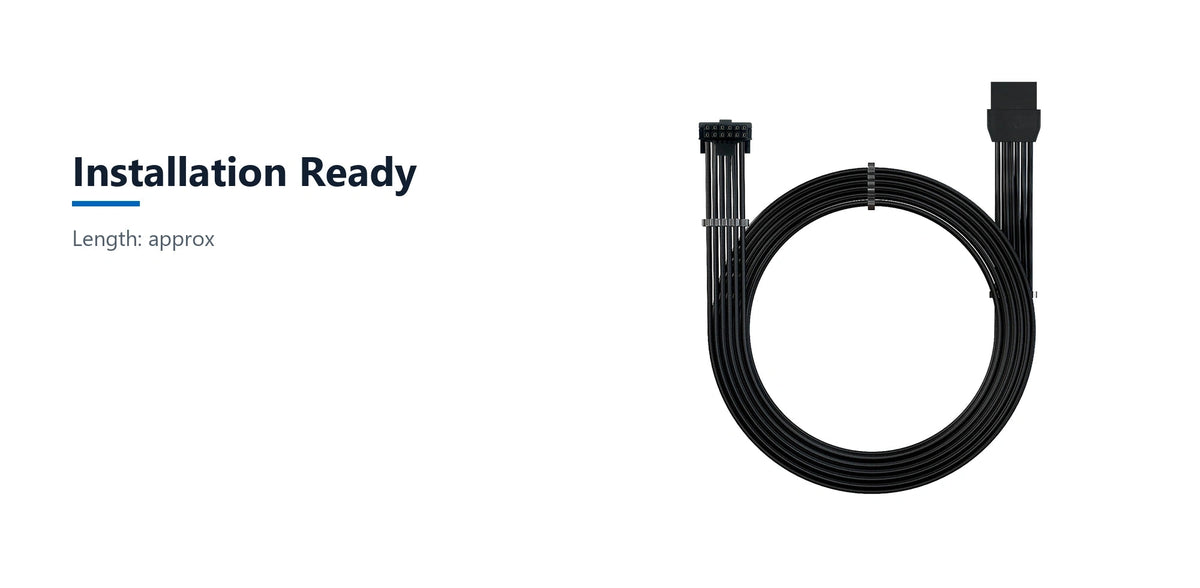 Cruxtec 600W PCIe 5.0 GPU Power Extension Cable Type A installation ready detail image with verified product information