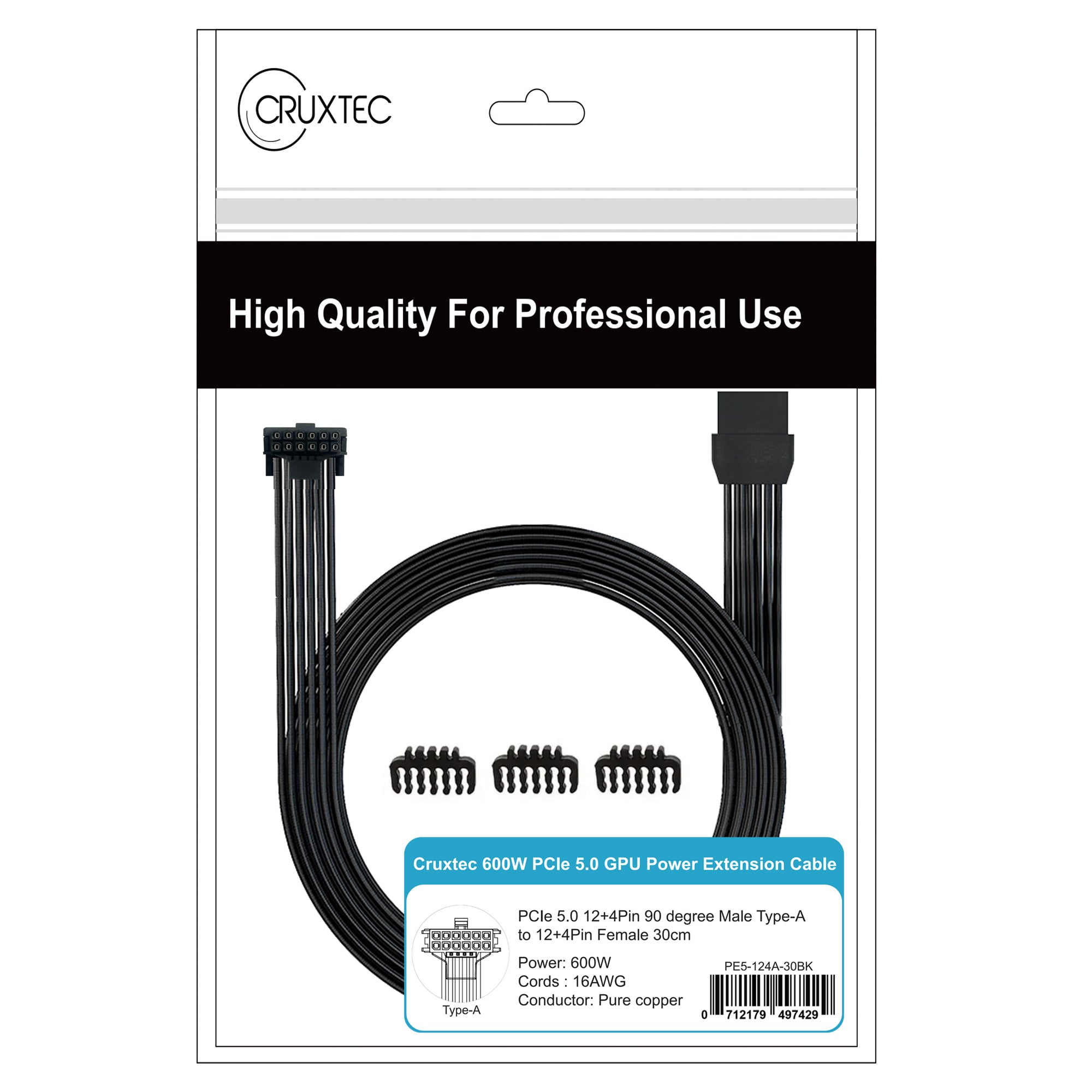 Cruxtec 600W PCIe 5.0 GPU Power Extension Cable Type A image