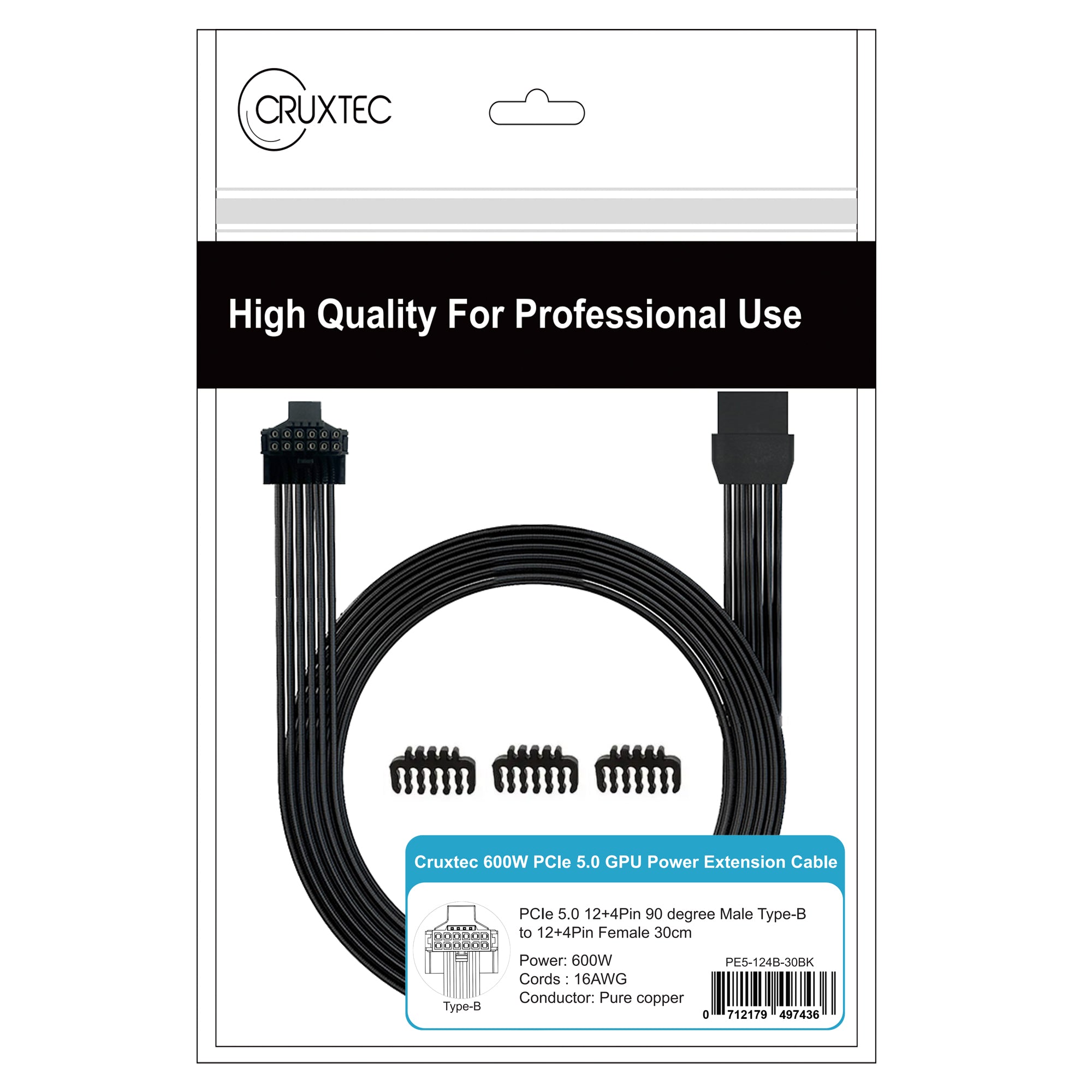Cruxtec 600W PCIe 5.0 GPU Power Extension Cable Type B image