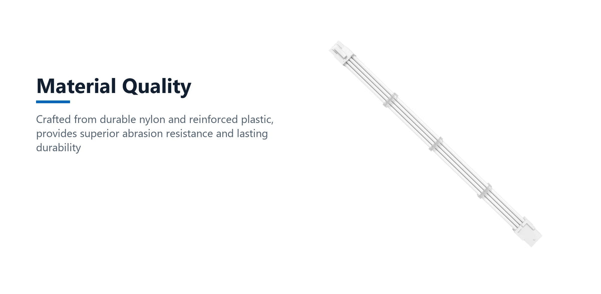 Cruxtec PCIe 8Pin Female to 6+2Pin Male Cable (White 35cm) material quality detail image with verified product information
