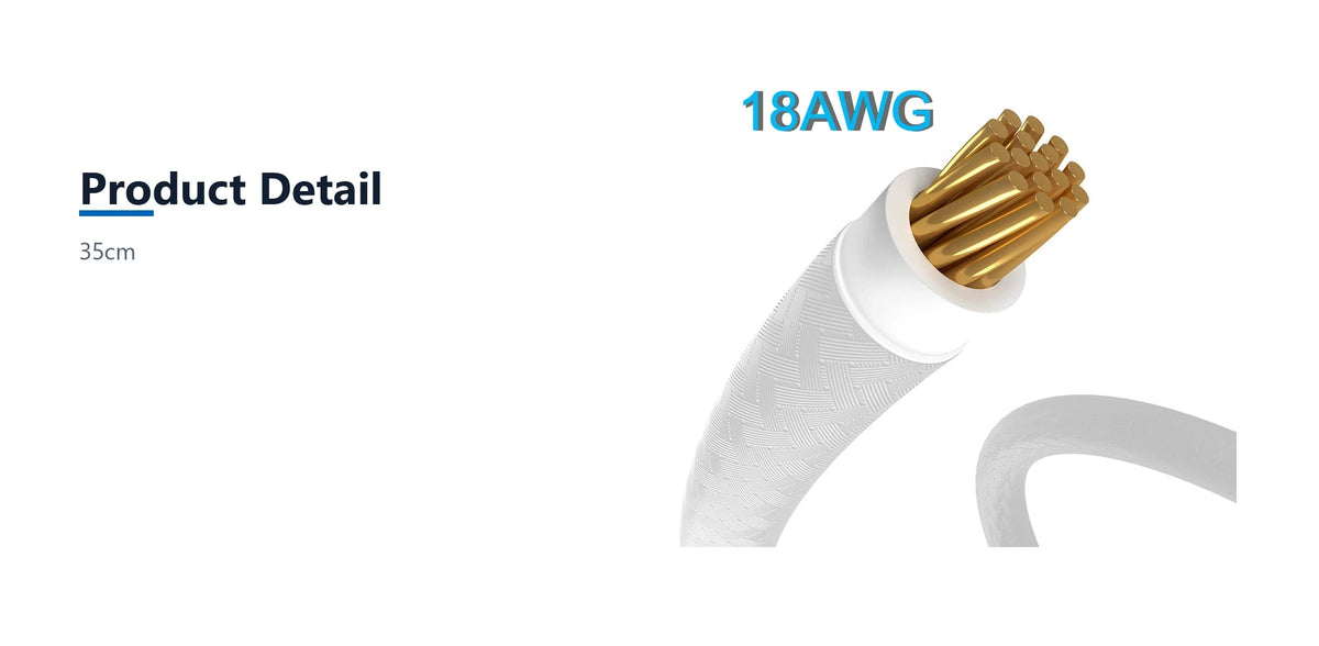 Cruxtec PCIe 8Pin Female to 6+2Pin Male Cable (White 35cm) product detail detail image with verified product information