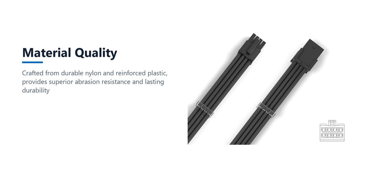 Cruxtec EPS 8Pin Female to 8Pin Male Cable (Black 30cm) material quality detail image with verified product information