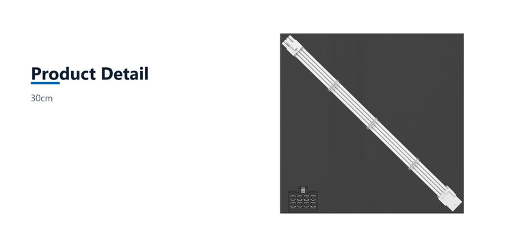 Cruxtec EPS 8Pin Female to 8Pin Male Cable (Black 30cm) product detail detail image with verified product information