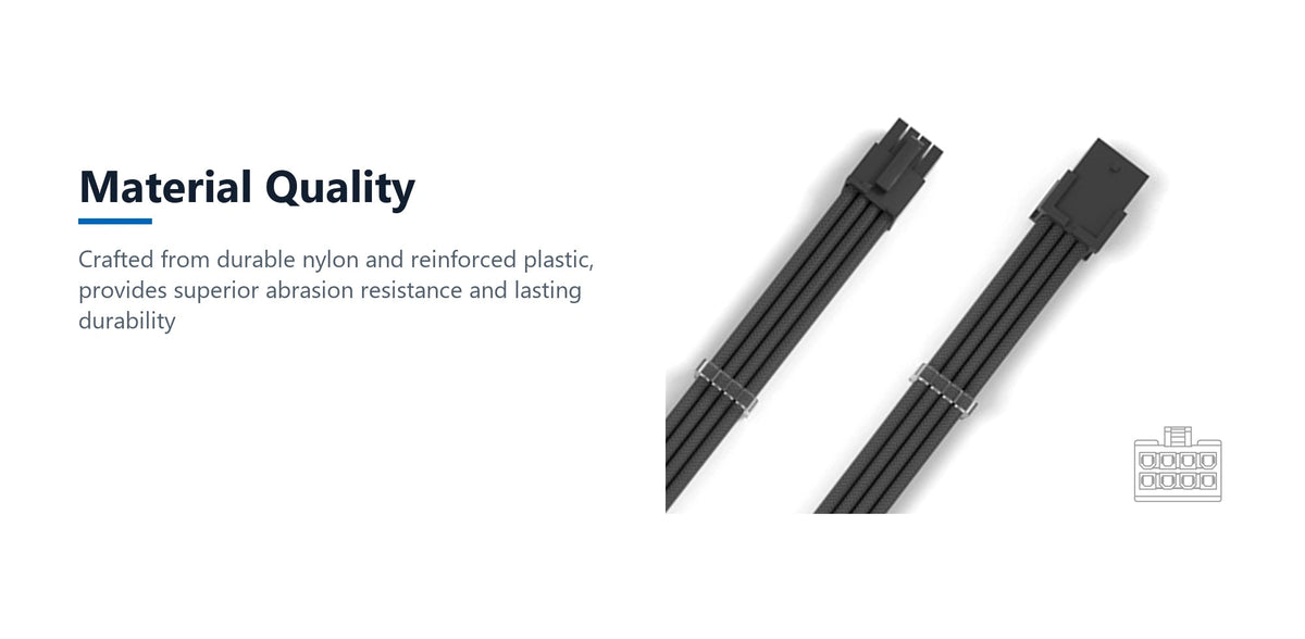 Cruxtec EPS 8Pin Female to 8Pin Male Cable (White 30cm) material quality detail image with verified product information