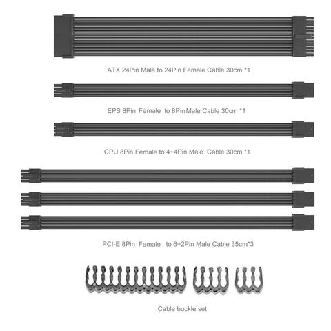 Cruxtec Sleeved Extension Cable Kit (White 30cm) image