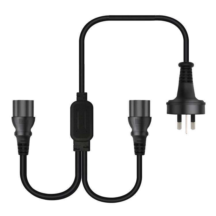 Cruxtec 3 Pin AU Male to 2 x Female IEC-C13 Y-Splitter Power Cable (1.8m) image