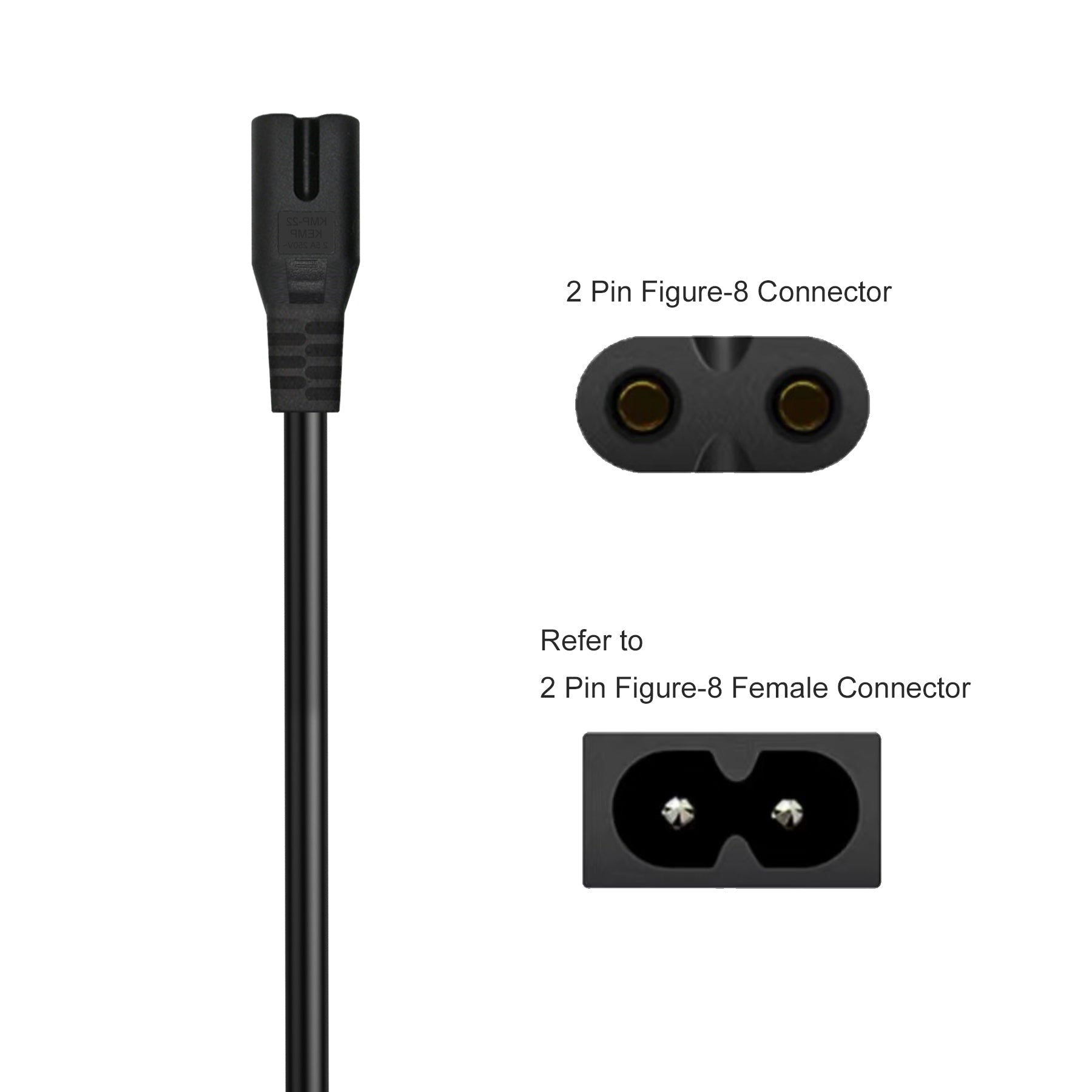 Cruxtec 2 Pin AU Male to Female IEC-C7 Power Cable (2m) image