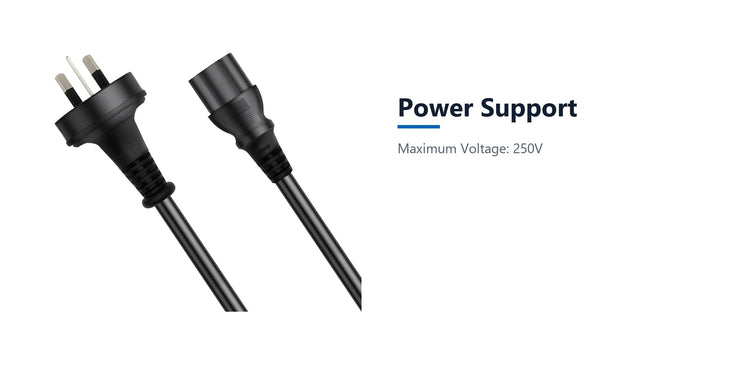 Cruxtec AU 3-Pin Male to IEC-C13 Female Power Cable (2m) power support detail image with verified product information