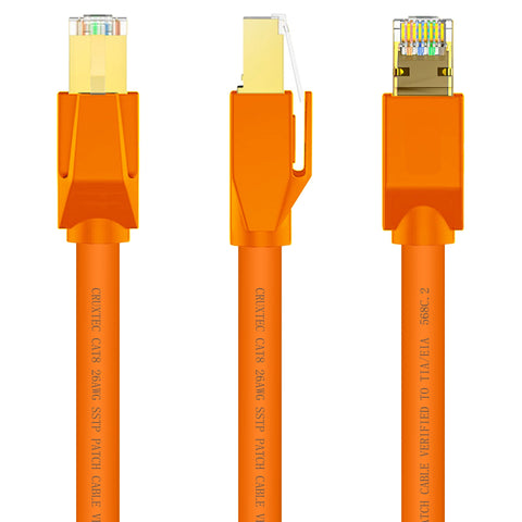 Cruxtec CAT8 S/FTP 40GbE Shielded Ethernet Cable (Orange 5m) image