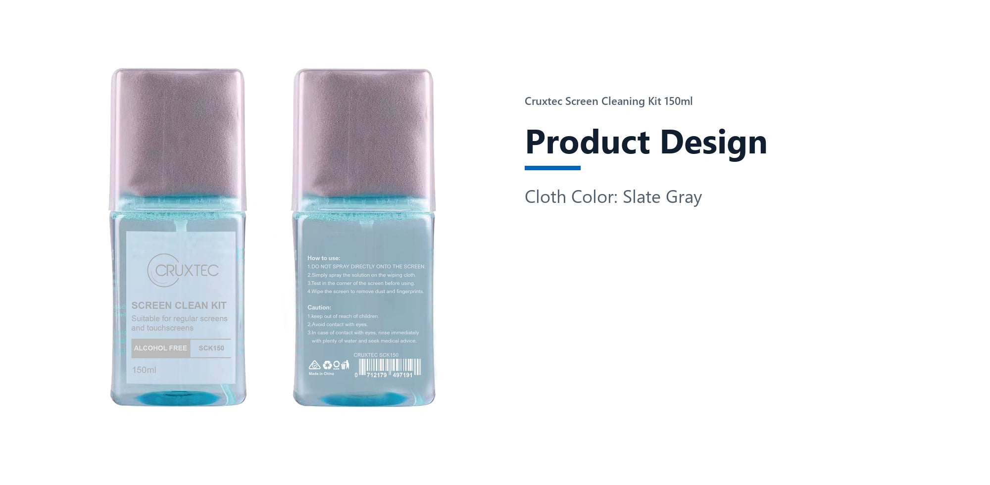 Cruxtec Screen Cleaning Kit 150ml product design detail image with verified product information