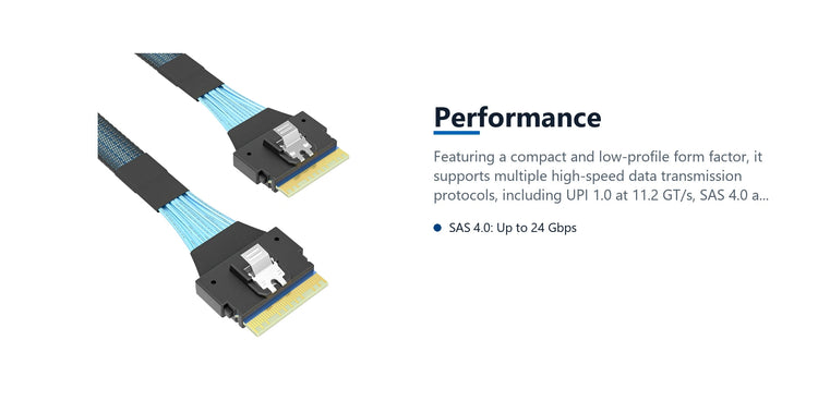 Cruxtec SlimSAS SFF-8654 8i Cable (80cm) performance detail image with verified product information