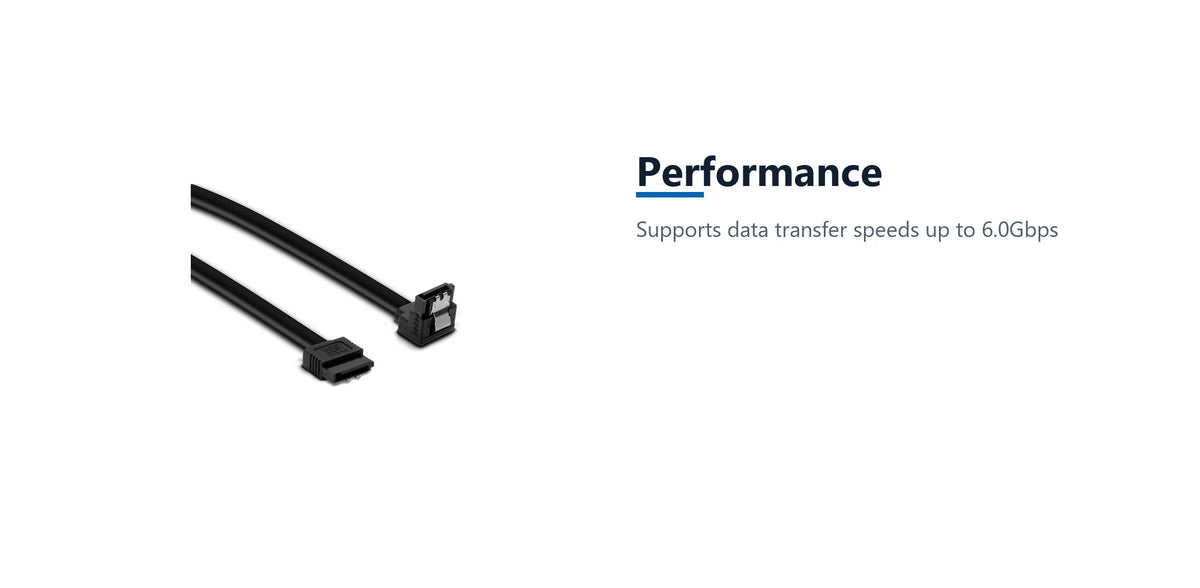 Cruxtec 180deg/90deg Straight to Angled SATA III Cable (75cm) performance detail image with verified product information