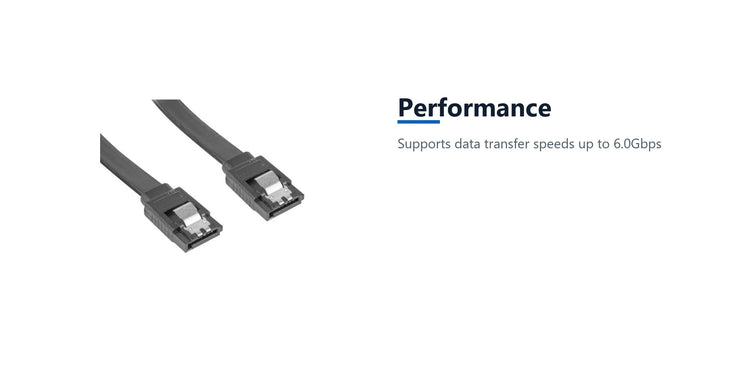 Cruxtec 180deg to 180deg SATA III Cable (75cm) performance detail image with verified product information