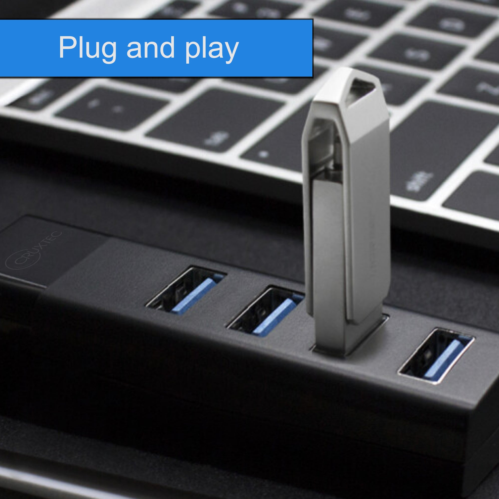 Cruxtec 4-Port High-Speed USB-A 3.0 Hub image