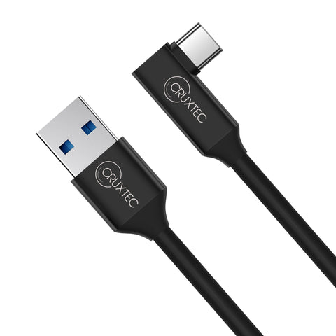 Cruxtec Right-Angle USB-A to USB-C VR Link Cable (Black 3m) image
