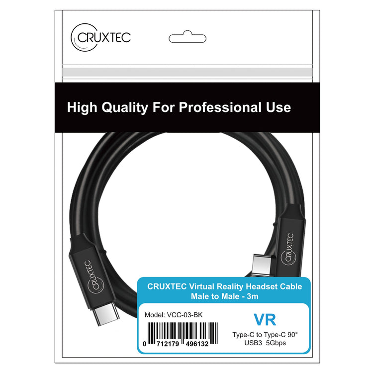 Cruxtec USB-C to USB-C 90 degree angle VR Cable (5m) image
