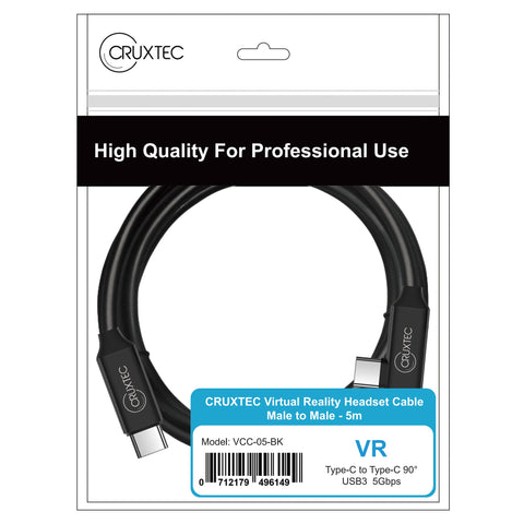 Cruxtec USB-C to USB-C 90 degree angle VR Cable (5m) image