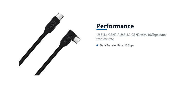 Cruxtec Optical Fiber Right-Angle USB-C to USB-C VR Link Cable (Black 5m) performance detail image with verified product information