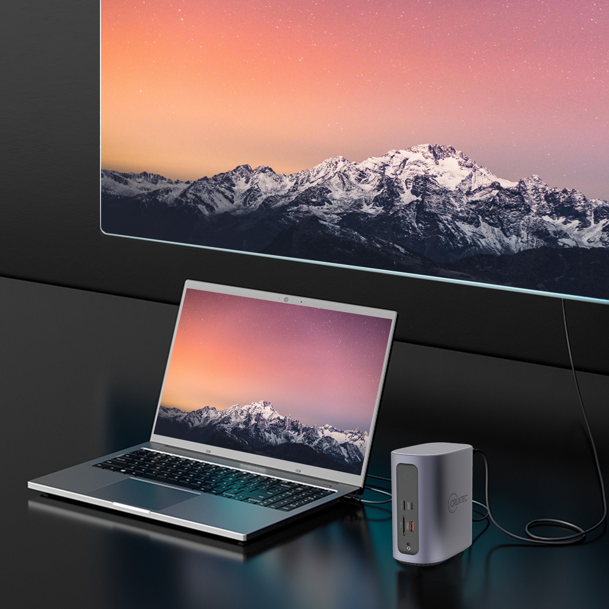 Cruxtec USB-C to DisplayPort Cable 4K@60Hz (Silver Grey 1m) image