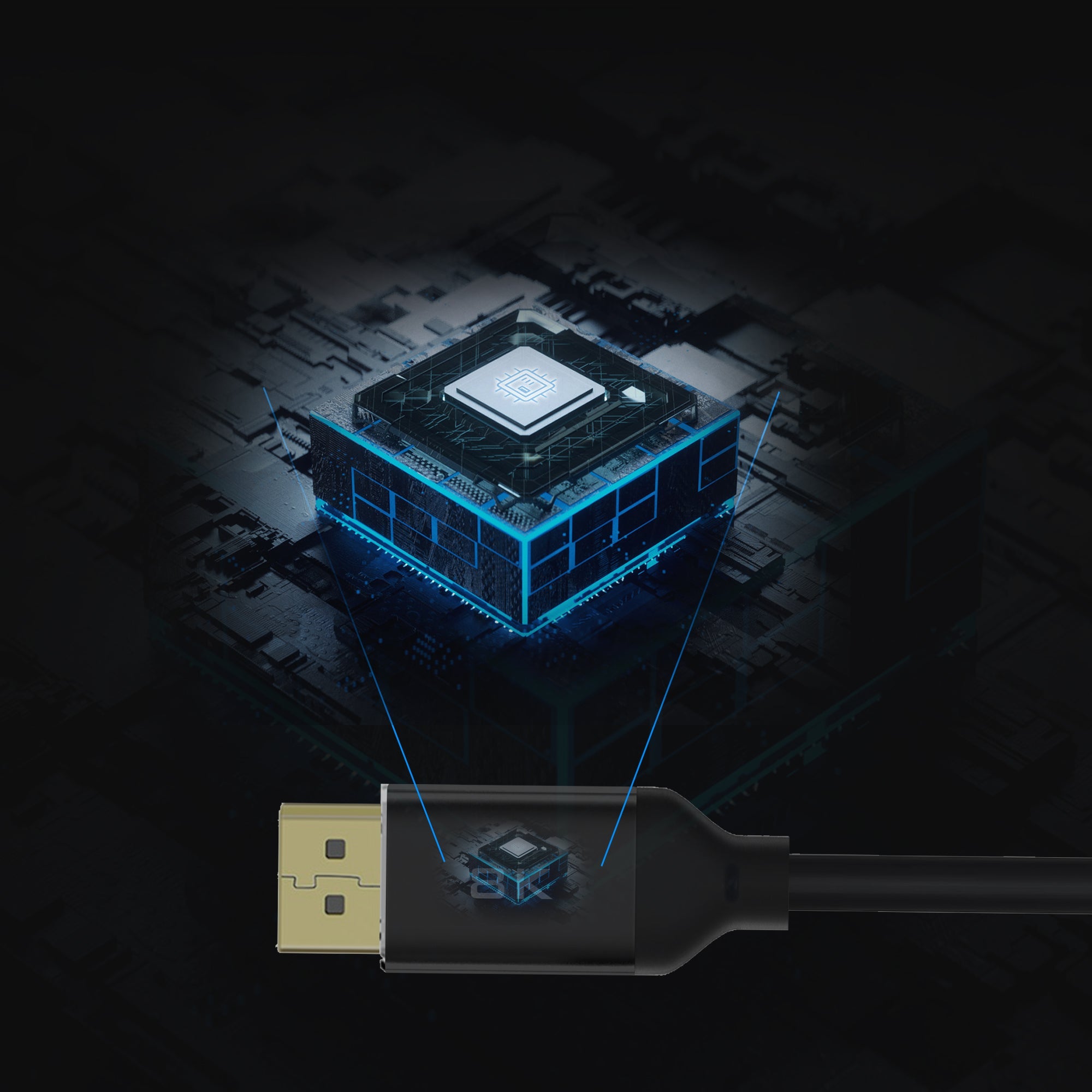Cruxtec USB-C to DisplayPort Cable 8K@60Hz / 4K@120Hz (Black 3m) image