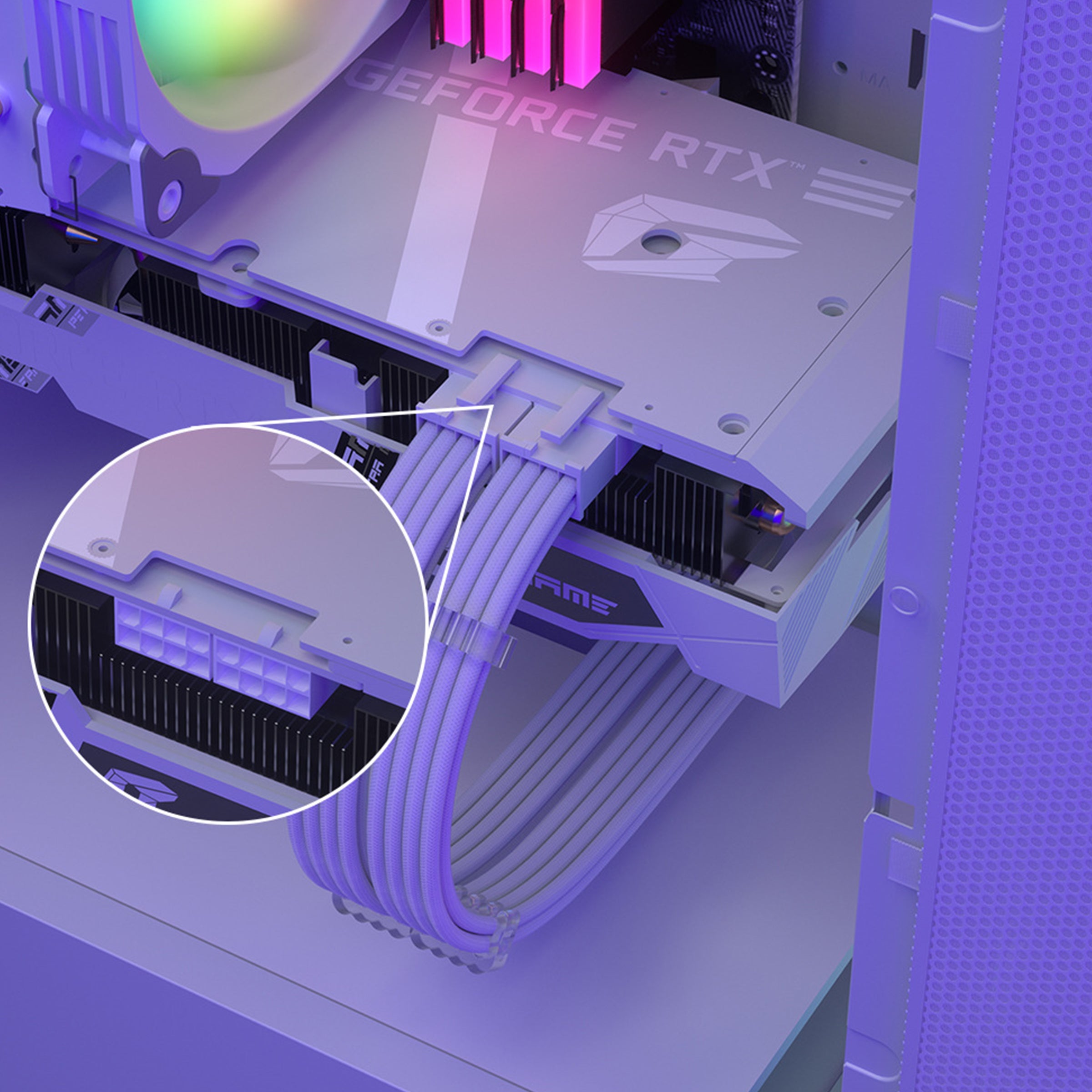 Cruxtec Sleeved Extension Cable Kit (White 30cm) image