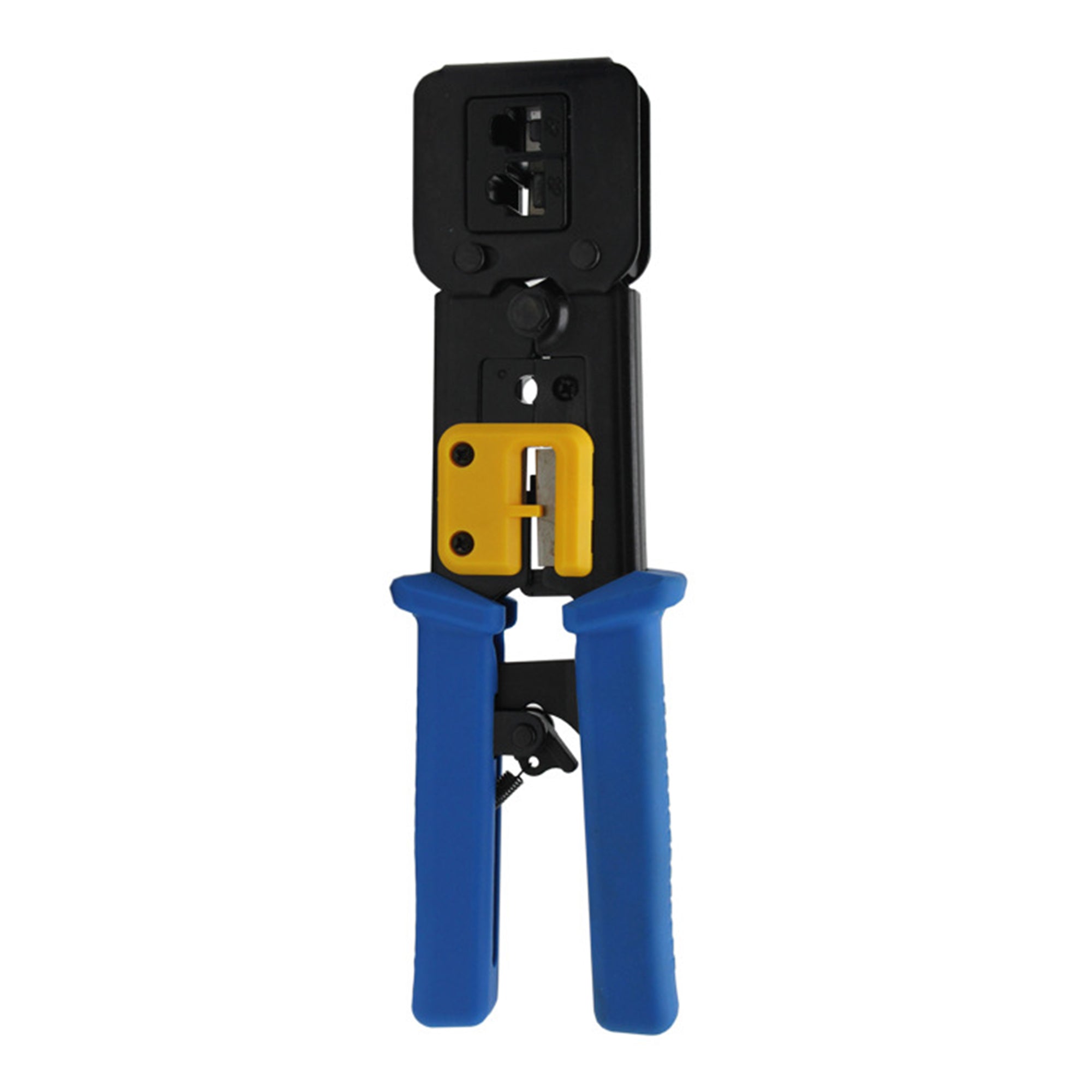 Cruxtec NTEZ-100 RJ45 and RJ11 crimping tool, front view